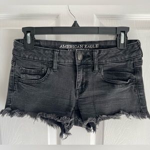 AE black jean shorts